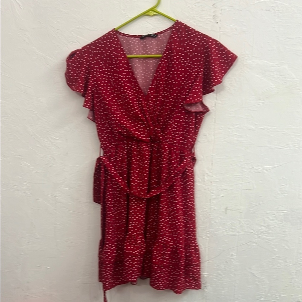 Red Polka Dot Wrap Dress